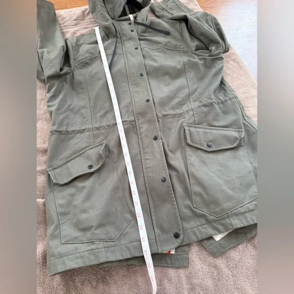 BETABRAND Women’s Morning Mess Chino Twill Green Utility Jacket Hooded - Size XL - Picture 15 of 15